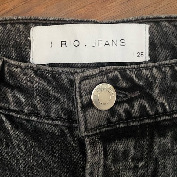 NWT IRO Lep Patchwork Distressed High Rise Slim-Leg Ankle Jeans Washed Black‎ 25 - Picture 6 of 8